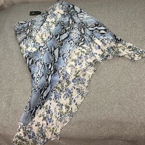 Fairy Grunge Floral Asymmetrical Skirt Size 6 Snake Reptile Whimsigoth